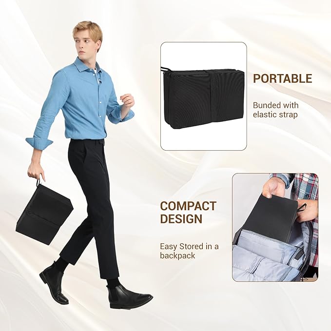 Multi-Functional Stadium Seat Cushions 2 Pack, Waterproof Oxford Filled with High Resilence Sponge, for Any Outdoor Events Use (Black - Foldable) - Image 3