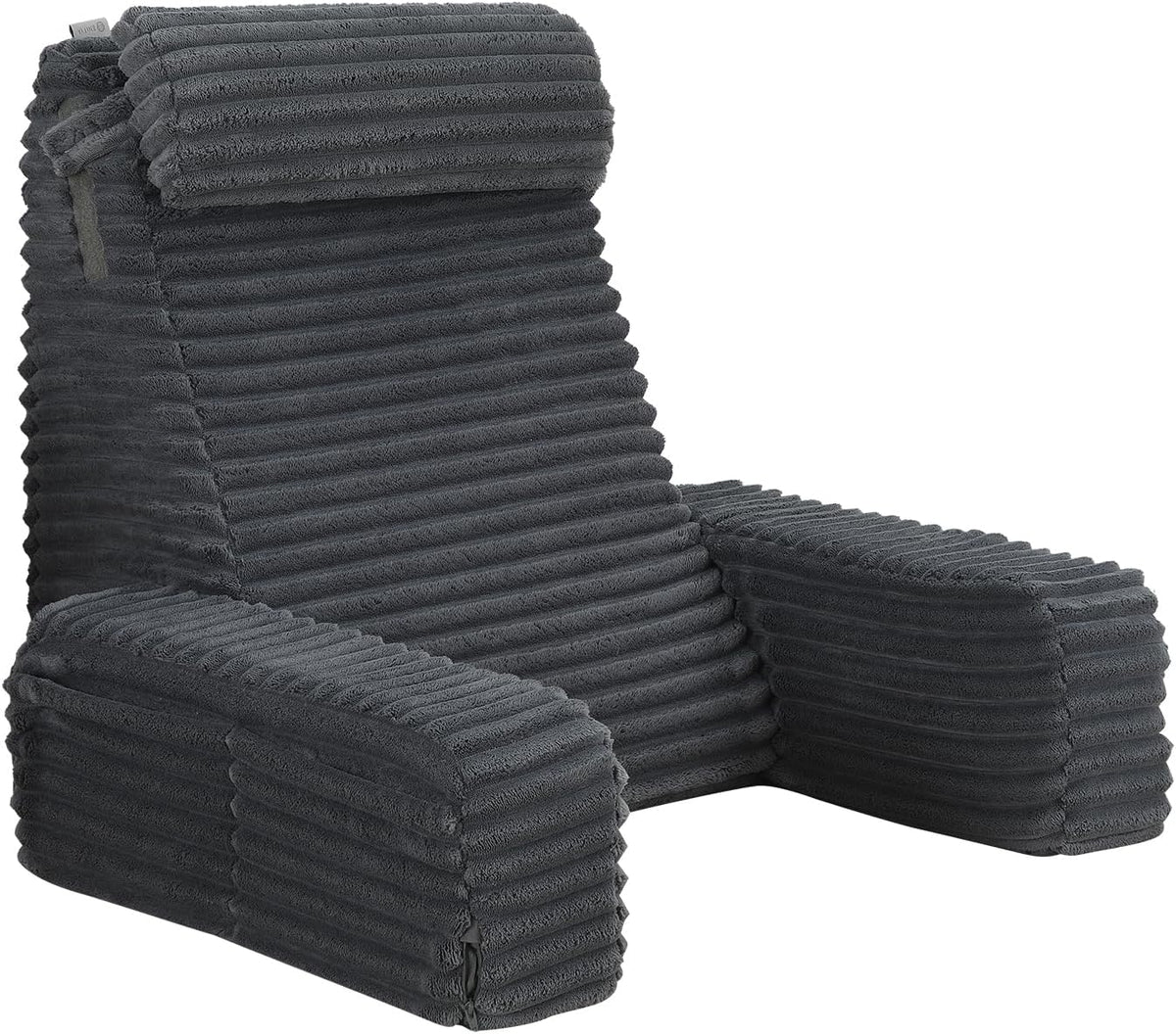 24" XXL Back Pillow for Bed Sitting Up with Armrests & Big Pockets by ENITYA