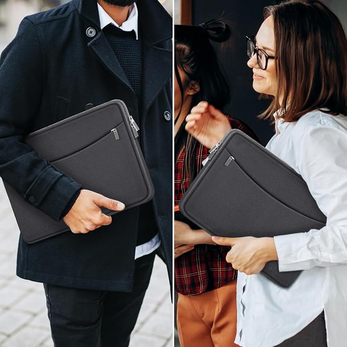 Laptop Sleeve Case 14 inch, Shockproof Protective Laptop Cover Carrying Computer Bag with Accessory Pocket Portable Computer Case for 14" MacBook, HP, Dell, Lenovo, Acer, Grey - Image 7