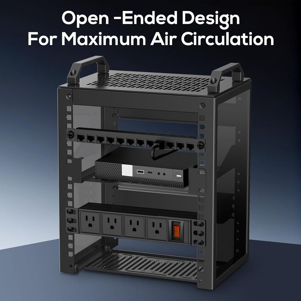 10Inch Mini Server Rack,6U Network Rack with Rack PDU Power - Image 4
