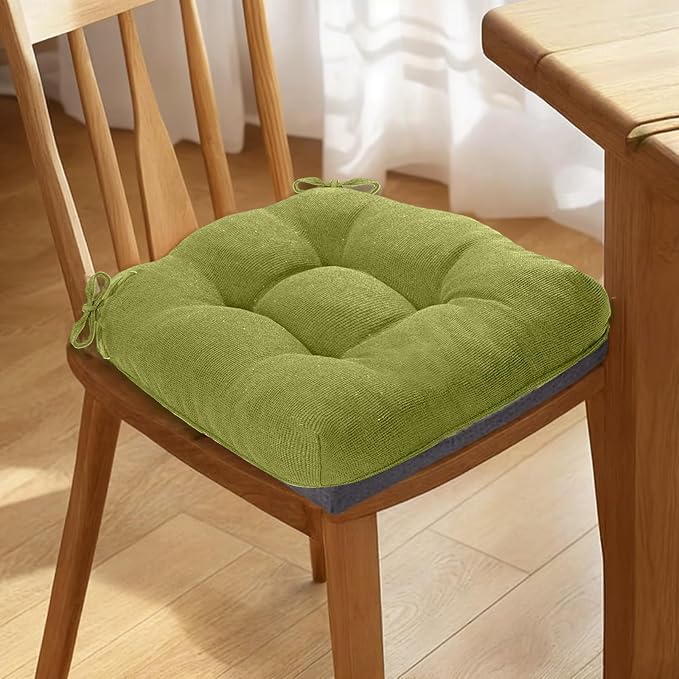 MAGIC ELEPHANT Chair Cushions for Dining Chairs, Memory Foam Kitchen Chair Cushions Set of 4, Non-Slip Thick Dining Room Chair Pads Seat Cushions, 15.5" x 15.5" x 4" (Sage Green) - Image 7