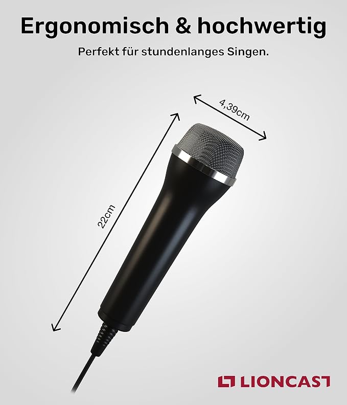 Lioncast Universal USB Microphone Compatible with Computer and Karaoke Gaming (SingStar, Voice of Germany, Lets Sing, We Sing) Compatible with Wii, PlayStation (PS5, PS4), Xbox One & PC Games, 3m - Image 4