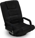 Swivel Gaming Chair Multipurpose Floor Gaming Chair for Gaming, TV, Reading w/6 Adjustable Postion Backrest, Armrest Lumbar Support & for Adults, Black by Coperat