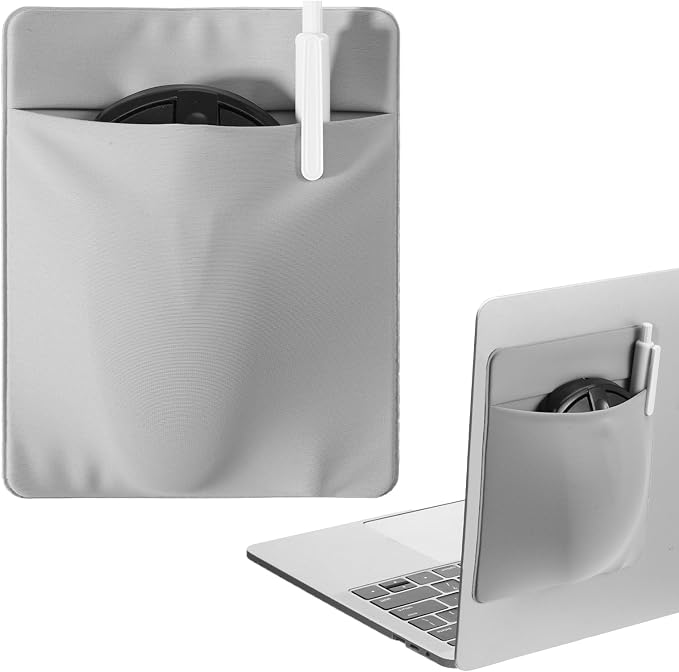 Mouse Pocket for Laptop, 5.7x4.7in Adhesive Mouse Holder, Portable Stick-On Mice Pocket Pouch for Laptop Computer External USB Cable by Unknown