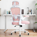 Ergonomic Office Chair,Ultra Thick Spring Cushion Desk Chair,Pink | Adjustable Lumbar Support and Headrest,Flip-up Arms,Rocking Function,Mesh Home Office Computer Chair by TUKAKA