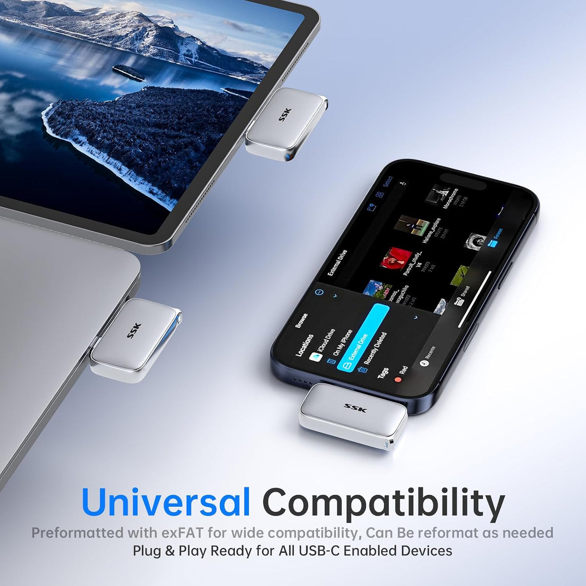 SSK USB-C Drive 2TB Portable SSD External Solid State Drive Up to 1050MB/s - Image 6