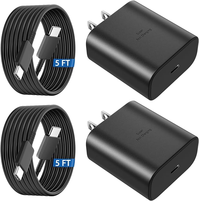 45W USB C Super Fast Charger Type C Charger Fast Charging Android Phone Charger Block with 5FT Type C Charging Cable for Samsung Galaxy S26 Ultra/S26/S26+/S25/S25 Ultra/S25+/S24 Ultra/S23 Ultra/S22 by Vilive