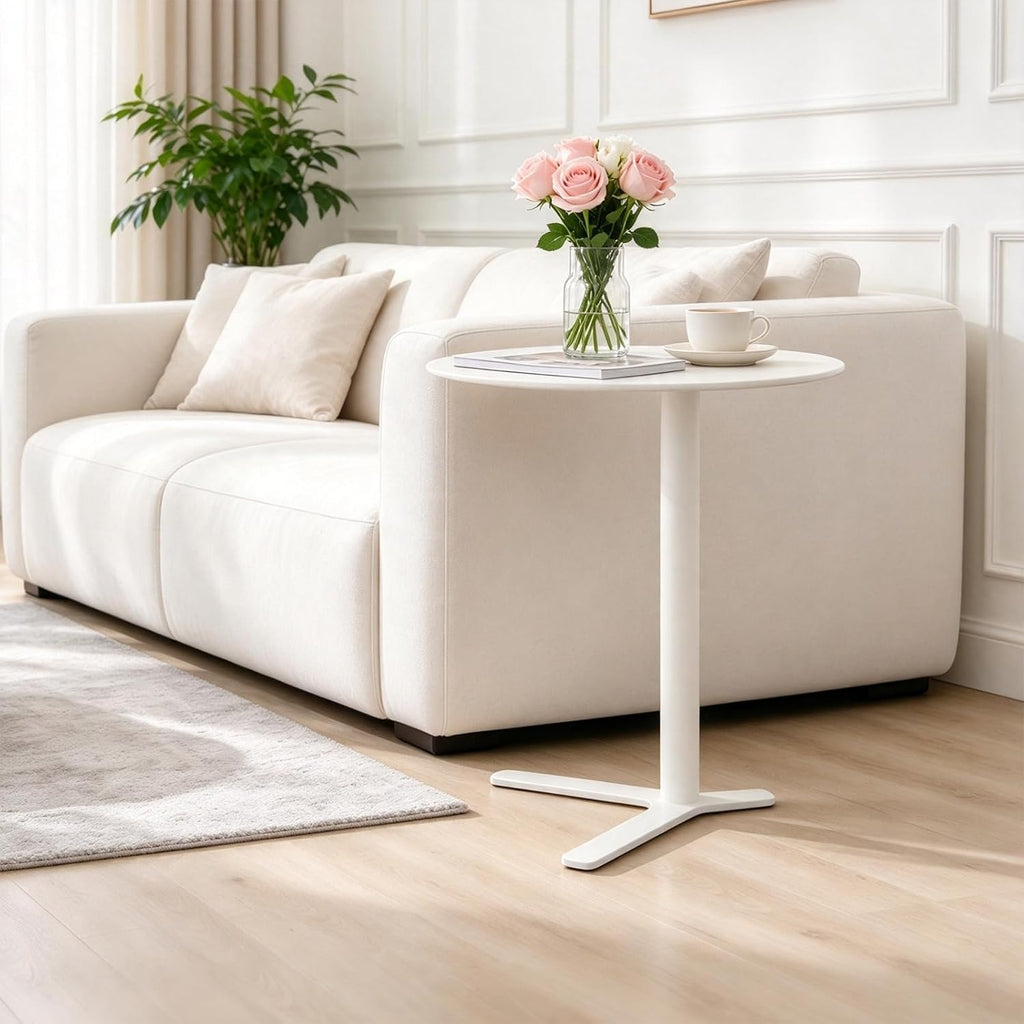 C Shaped End Table Small Round Side Table Living Room, Metal Coffee Table - Image 5