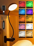 Clip on Light,10 RGB Colors+10 Brightness Small Desk Lamp with Clamp Light | 500 lm Bright 72 LED Desk Light, USB Adapter Reading Lights for Books in Bed/Headboard/Bedside Table/Bedroom/Dorm/Home Office by Unknown
