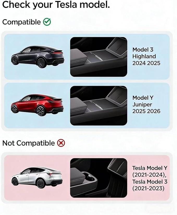 Center Console Wireless Charging Pad Protector for Tesla Model 3 (Highland 2024-2025) & 2025-2026 Tesla Model Y Juniper, Ultra-Thin Phone Non-Slip Pad, Silicone Charging Tray Cover Accessories - White - Image 2