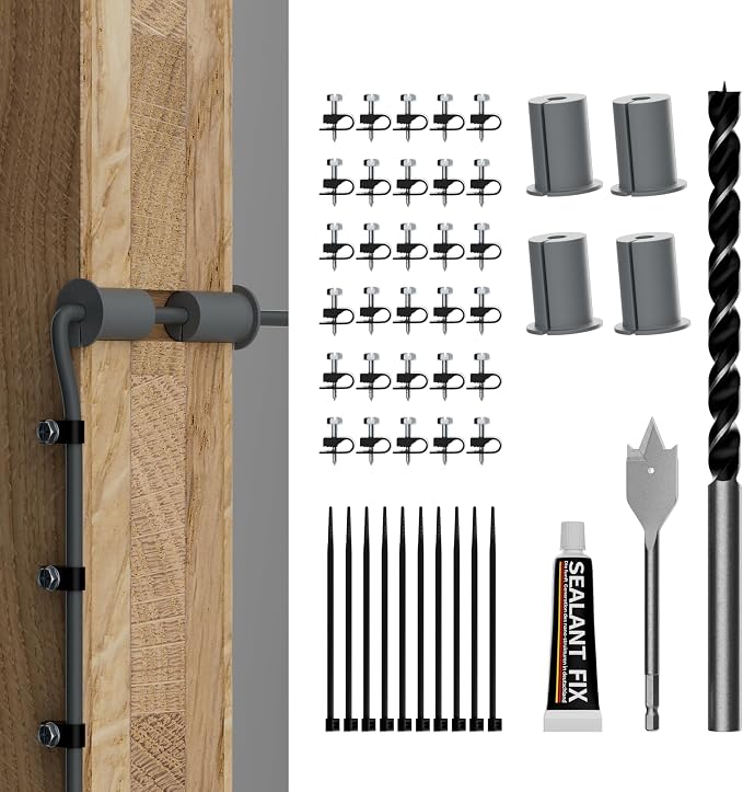 Starlink Cable Routing Kit Wall Pass Through Grommet Mounting Kit 3/4" and 5/16" Drill Bit, Wire Clips & Cable Ties for Starlink Gen 2/3 Dish & Mini Ethernet Installation by EAZUSE