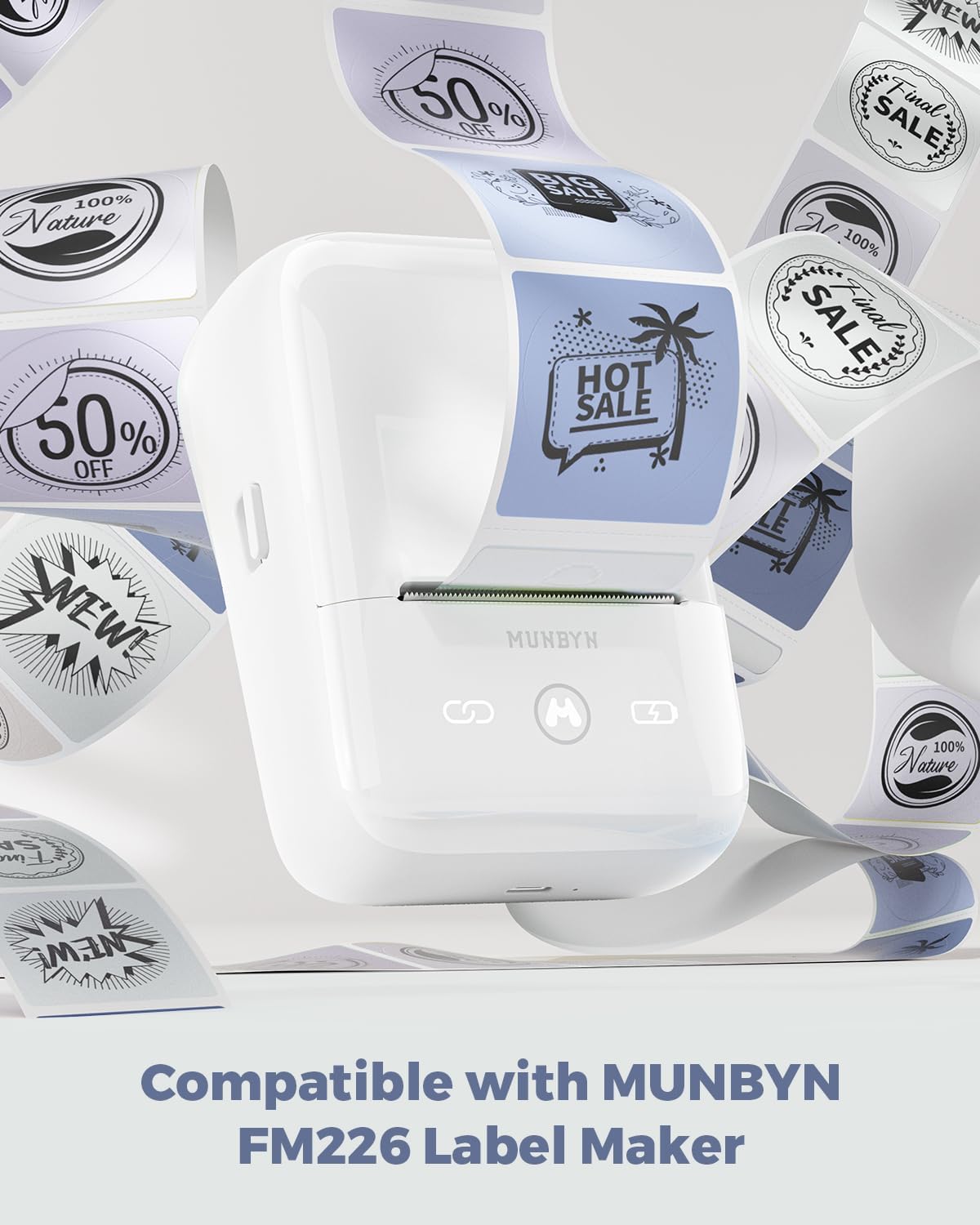 MUNBYN 2 Inch Circle Thermal Sticker Labels for Baking, 150 Sheets/1 Roll - Image 5