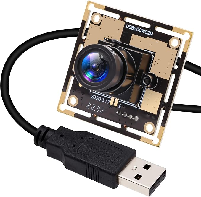 ELP 5mp USB Camera Module for Computer Industrial Machine Vision Webcam | 2.8mm Lens Wide Angle PC Camera for Windows Linux Android, Mac, UVC USB2.0 Lightburn Camera for Laptop, Computer, Jetson Nano by ELP