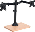 VIVO Dual Monitor Desk Stand for 13 to 32 inch Screens, STAND-V002FD-B | Articulating, Freestanding Adjustable Monitor Arm, Black with Wood Base, Computer Stand for 2 Monitors, Holds 22 lbs Each by Unknown