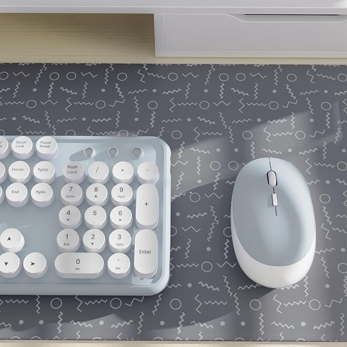 Colorful Wireless Keyboard and Mouse Combo Green White | Full-Sized Office Keyboard with Typewriter Flexible Keys, 2.4GHz Dropout-Free Connection, Optical Mouse for PC Laptop - Image 4