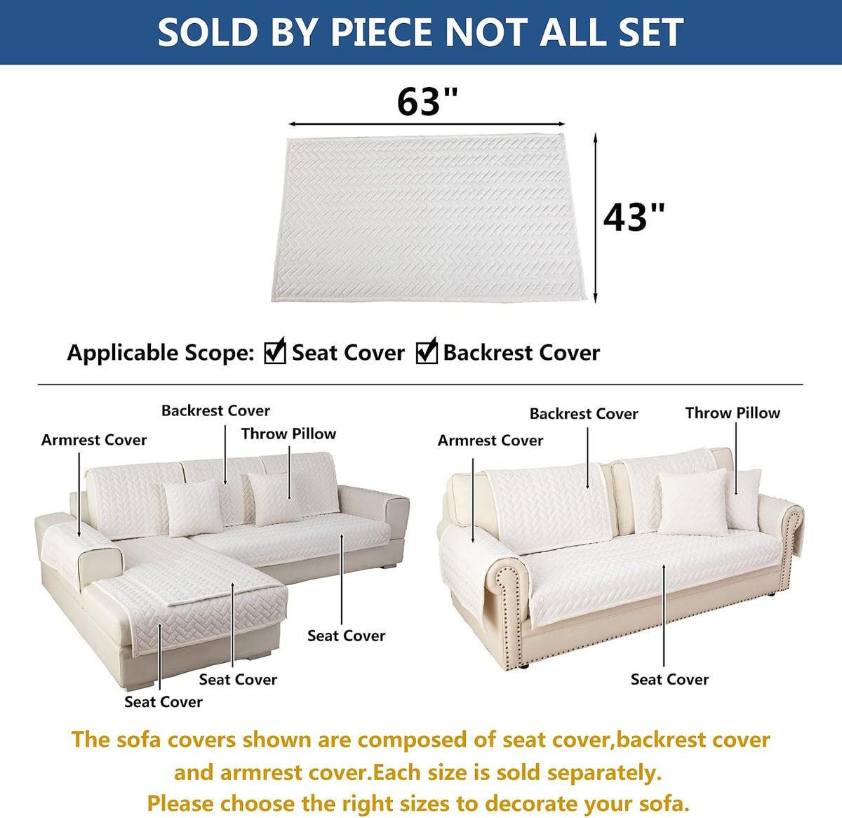 Velvet Sectional Couch Covers for Dogs,White,1PC,43''x63'' - Image 5