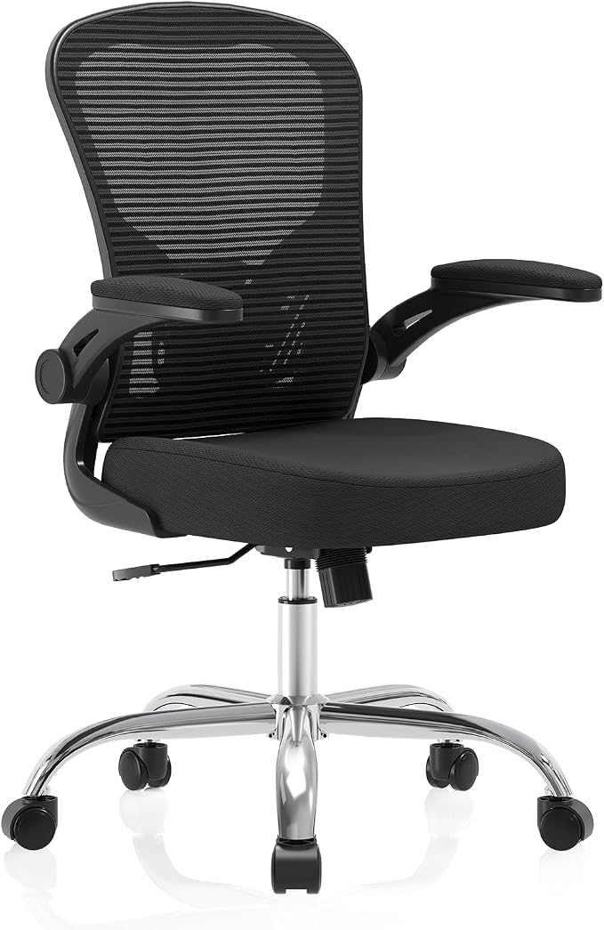 Office Chair|Ergonomic Desk Chairs 330LBS Capacity | Flip-up Armrests,Mesh Computer Chair,High Back,Comfy Work,Adjustable Lumbar Support by Synorla