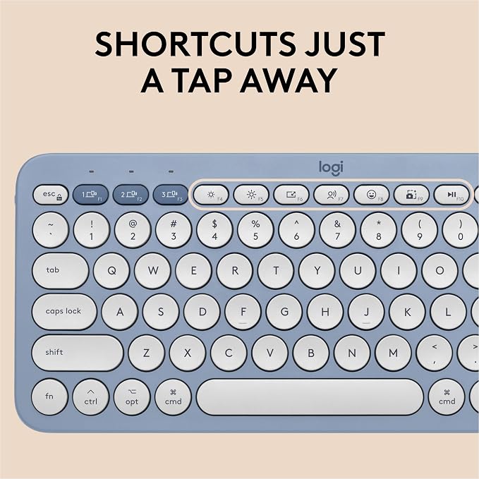 Logitech Pebble 2 Combo Mac Wireless Keyboard and Mouse - Tonal Blue | Slim, quiet, portable, customizable, Bluetooth, Easy-Switch, for Mac, macOS, iPadOS - Image 5