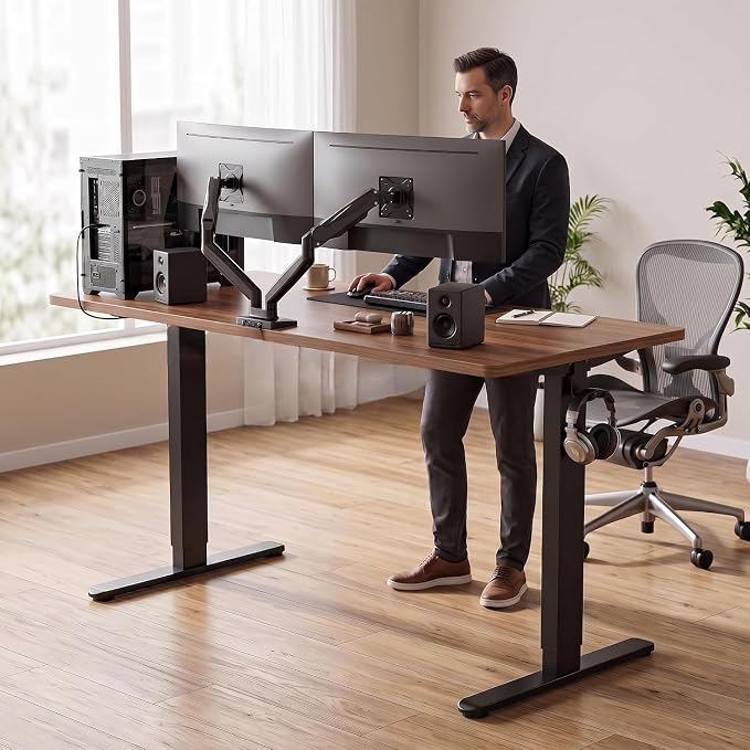 ErGear Dual Motor Standing Desk Legs for 44-90 inch Desktops, 264 lbs | 4 Memory Presets, Cable Tray, Dual Hooks, 28-47 inch Height Range, DIY Sit Stand Frame, Black Finish, Quiet Lifting, Black - Image 4