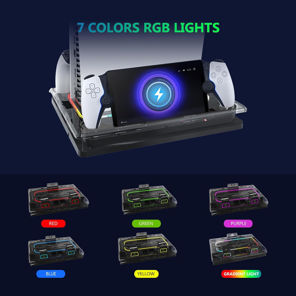 GAMINJA for Ps5 Cooling Station with Ps Portal Charger for Ps5/Slim/Pro - Image 6