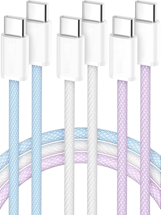 Senetem USB C to C Cable 3FT 3-Pack, 60W Fast Type C Charging Cord | Fast Charging for iPhone 15 16 17 Pro Max Plus, Samsung Galaxy S24/S23 S22, MacBook/iPad/Pixel/Apple/Android USB-C by Senetem