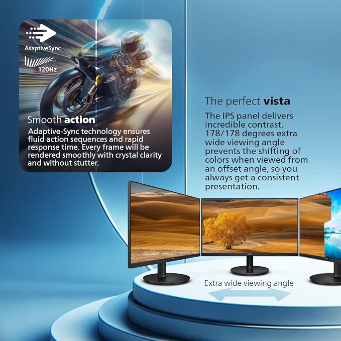 Philips 24 Inch Computer Monitor FHD 120Hz IPS, 24E2N2100 | 1920×1080 LED Monitor, HDMI 1.4, VGA, VESA, Adaptive Sync, Flicker-Free, Low Blue Light, 4yr Advance Replacement Warranty - Image 3