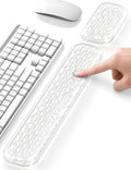 Vaydeer Gel Wrist Rest Set for Keyboard and Mouse, Ergonomic Wrist Support | Cooling Gel Keyboard and Mouse Wrist Pads with Non-Slip Base for Typing, Gaming, Laptop, Home Office, Crystal Clear by Vaydeer