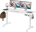 Monomi 59" Electric Standing Desk,Adjustable Height Sit Stand Up Desk,White | Ergonomic Home office Computer Desk Workstation,Gaming Desk with Memory Height,Headphone Hooks,Anti-Collision by MONOMI