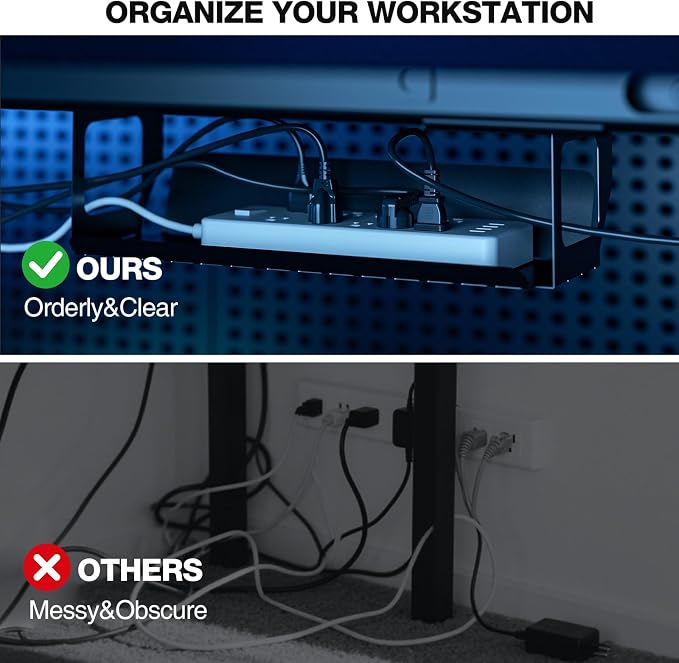 Muvai 59 Inch L Shaped Standing Desk Adjustable Height with Cable Management Tray,Gaming Electric Corner Standing Desk, Sit Stand Computer Table with Reversiable Splice Board, Black Carbon - Image 4