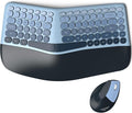 MOFII Wireless Ergonomic Keyboard and Mouse Combo, Split Curved Keyboard with Wrist Rest, Vertical Mouse, 2.4G, for PC Laptop Desktop Mac- Blue Gradient Colorful by MOFII