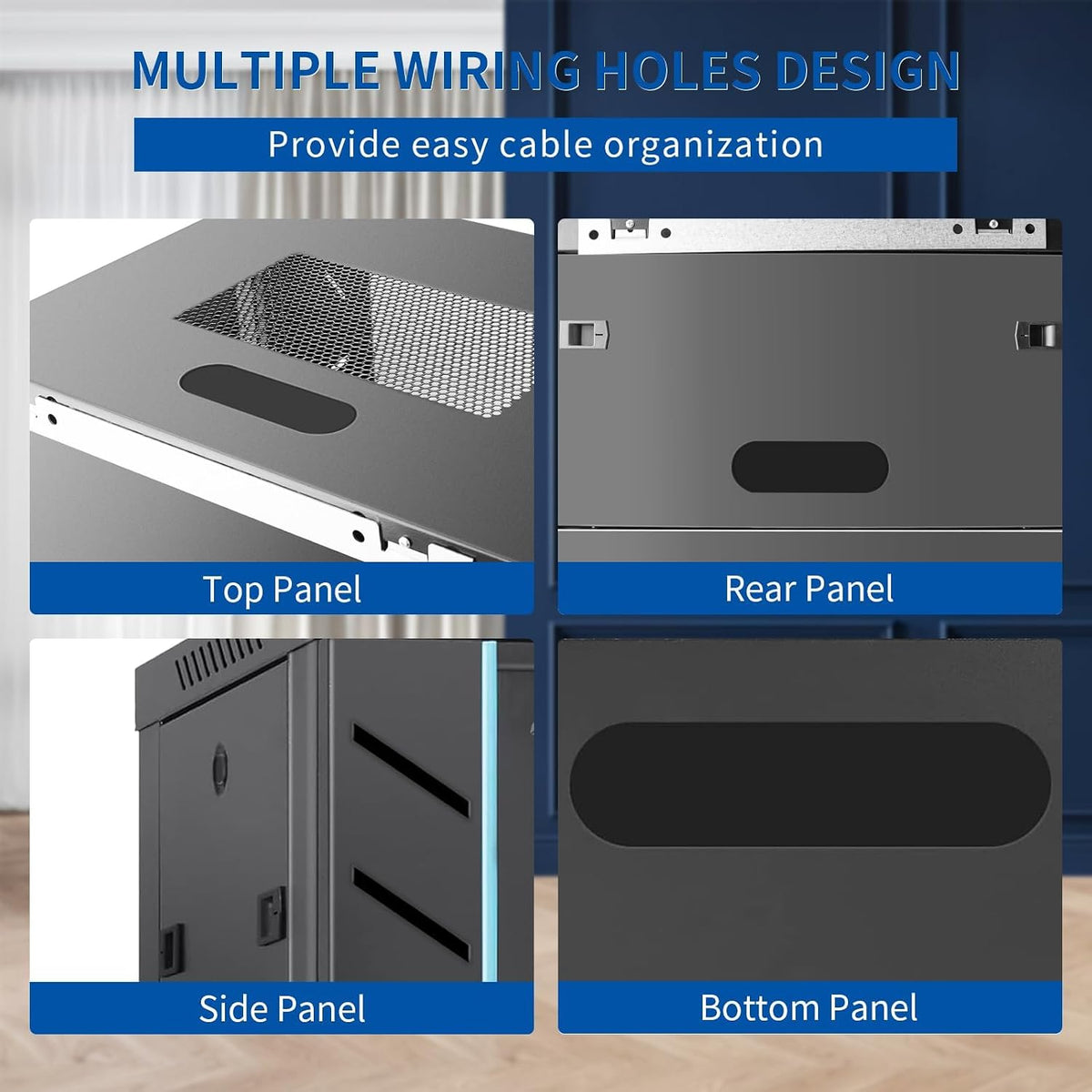 9U Wall Mount Server Cabinet with Lockable Door Heavy Duty IT Network Rack Enclosure for Data Centers & Network Equipment - Image 6
