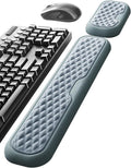 Vaydeer Wrist Rest for Keyboard and Mouse, Computer Ergonomic Wrist Support Pad, Soft Memory Foam Arm Cushion for Desk, Two-Tone Palm Hand Office Laptop Typing-Gray and Blue by Vaydeer
