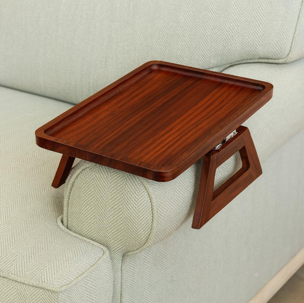 Trayble Couch Arm Table - Rosewood by Shamrock Home