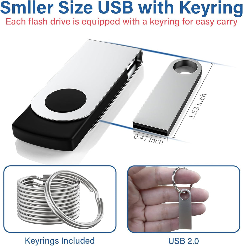 8GB USB Flash Drive 2 Pack, Wooolken Sleek Metal USB 2.0 Thumb Drive - Image 5
