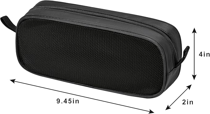 Laptop Chargers Case,Zipper Mesh Electronics Accessories Bag for Laptop Tablet Power/Mouse/Cord/USB Accessories,Black - Image 3