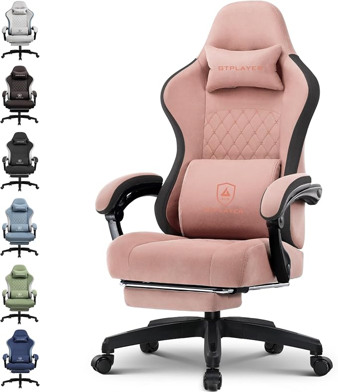 GTPLAYER Gaming Chair, Computer Office Chair with Pocket Spring Cushion, Linkage Armrests and Footrest, High Back Ergonomic Computer Chair with Lumbar Support Task Chair with Footrest by GTPLAYER