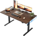 Klicelor 55 x 28 Electric Standing Desk, Sit Stand Up Home Office Desk, Height Adjustable Deep Cumputer Table with Memory Presets and Hooks, Two Pieces, Dark Walnut by Unknown