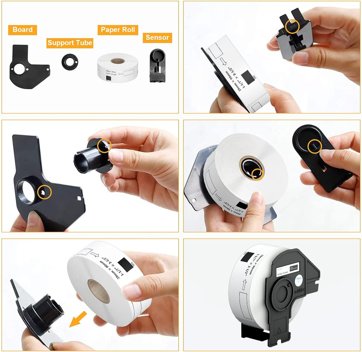 (12 Rolls + 1 Frame, 4800 Labels) Labelebal Compatible 1-1/7" x 3-1/2"(29mm x 89mm) Direct Thermal Labels Replacement for DK-1201 Shipping Mailing Postage Address Compatible for Brother QL Printer - Image 4