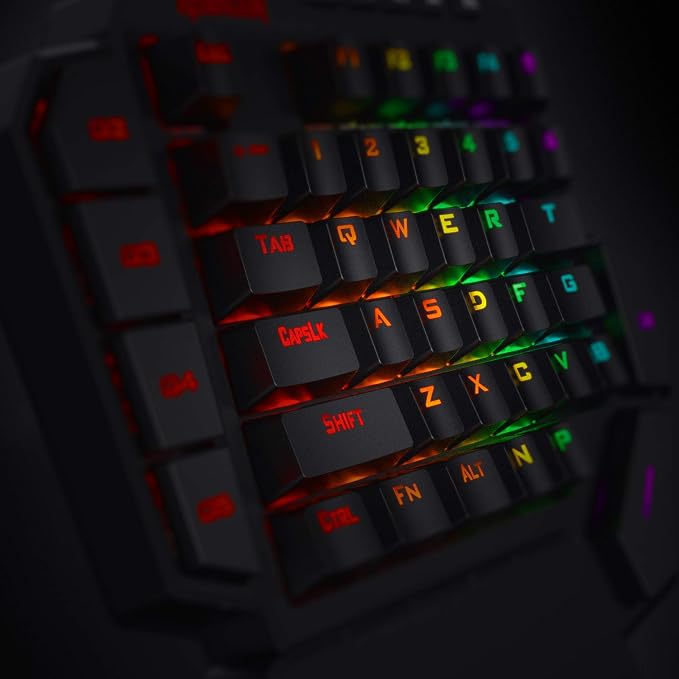 Redragon K585 Wired One-Handed RGB Gaming Keypad, Tactical 42-Key Layout | On Board 28 Combo Slots 4 Profiles Keyboard, USB Pass-Through Port, 16.8M Colors, Swap-Ready Socket, Detachable Wrist Rest - Image 9