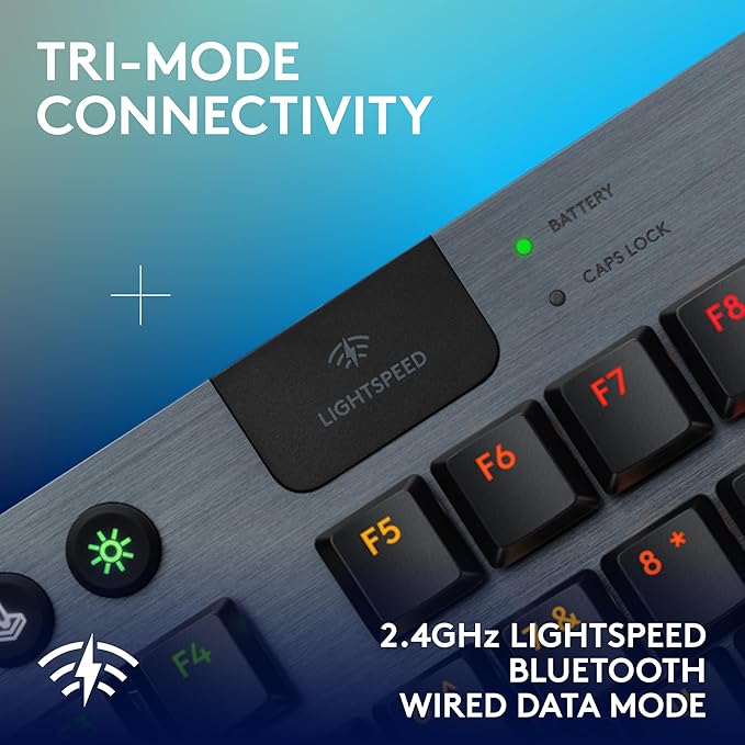 Logitech G915 X Lightspeed TKL Wireless Gaming Keyboard (Tactile) - Black | Low Profile, Mechanical Switches, Double-Shot PBT Keycaps, RGB lighting, Aluminum finish, PC/Mac Compatible - Image 5