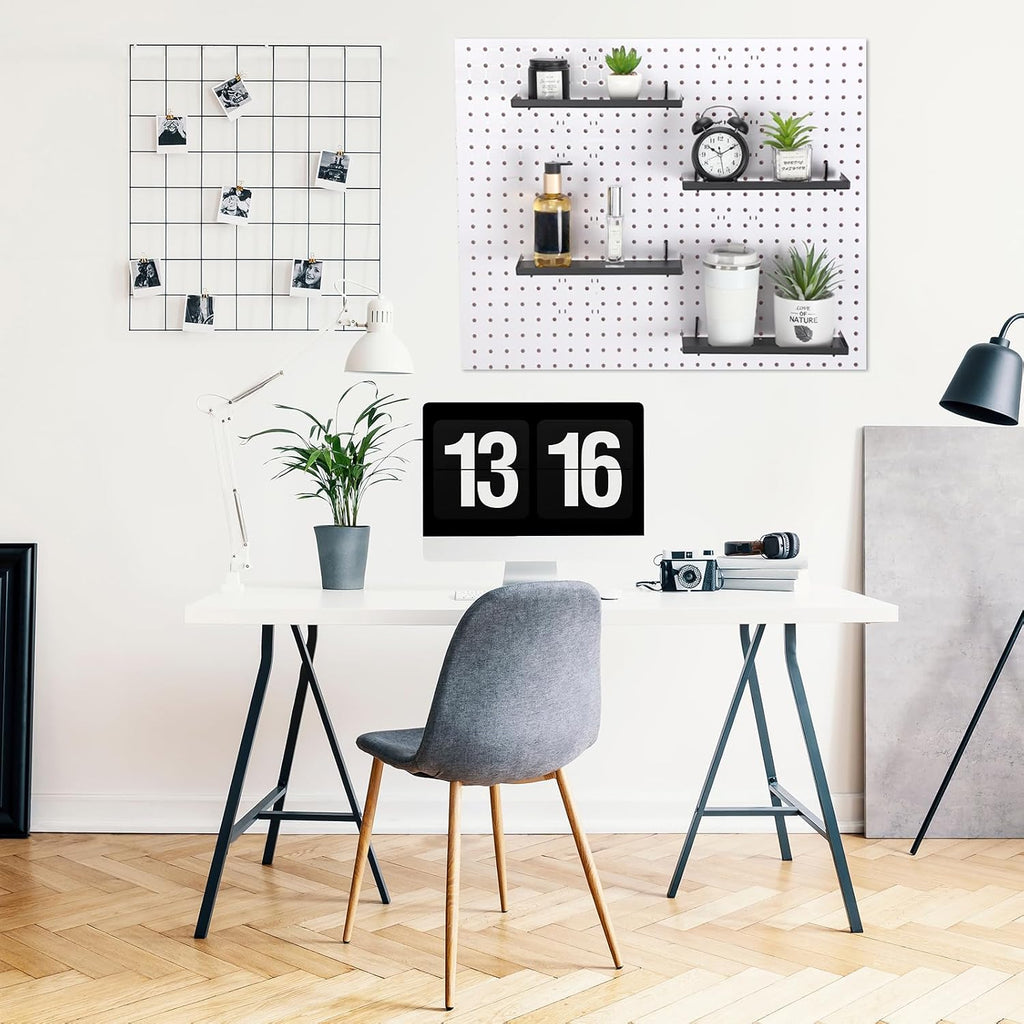 Lineshading 4 Pcs Pegboard Shelves, Black, 10 x 4 Inch - Image 6