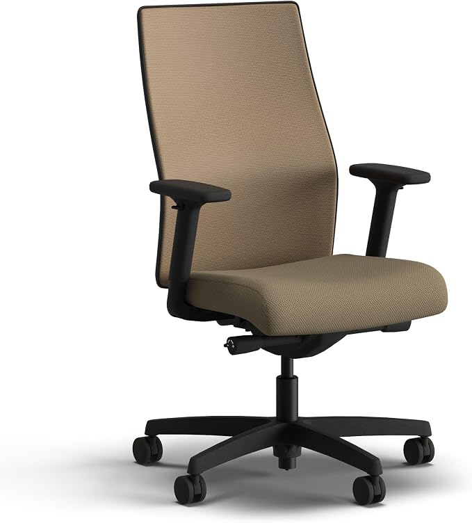 HON Ignition 2.0 Ergonomic Office Chair, Lumbar Support, Quicksand | Ergonomic office desk chair with lumbar support, adjustable arms, office decor, workstation comfort for focused productivity by HON