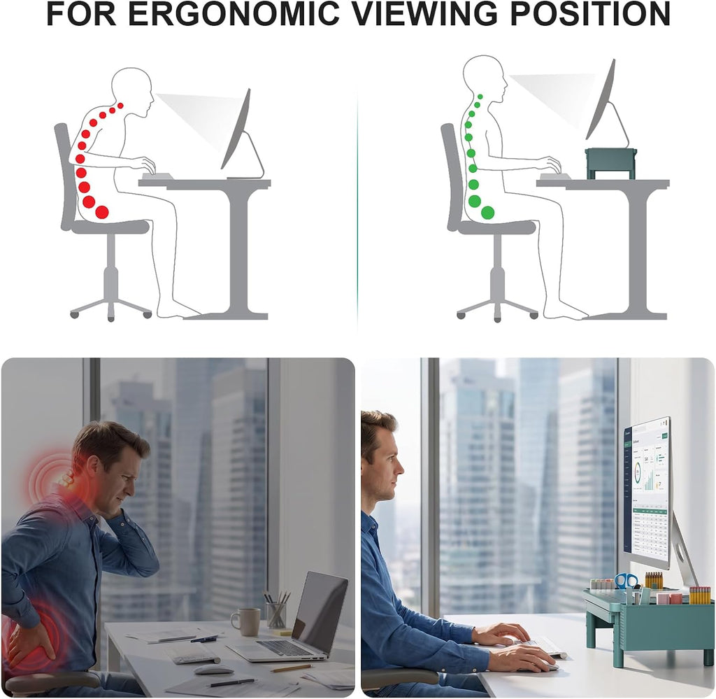 WALI Computer Monitor Stand with Storage and Pen Holder - Image 6