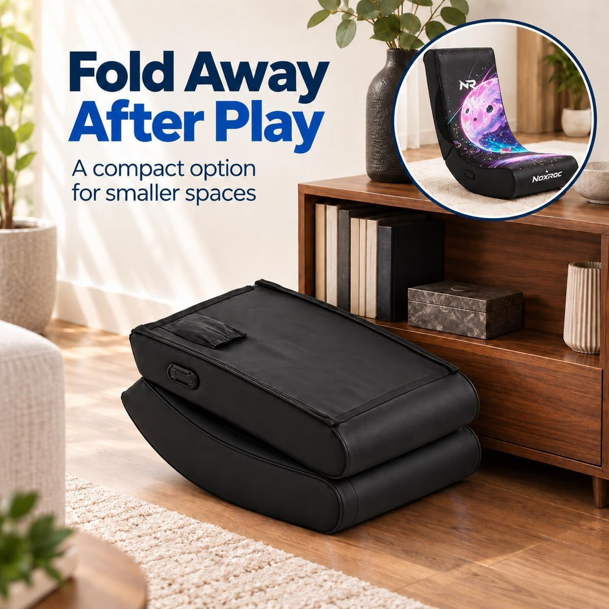 Folding Rocking Gaming Floor Chair No Wheels, Video Game Rocker Chair - Image 6