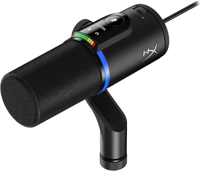HyperX FlipCast Streaming XLR/USB Dynamic Microphone for PC, MacOS, PlayStation, Nintendo Switch, Broadcast Quality, USB, XLR, Universal Mount, Black by HyperX