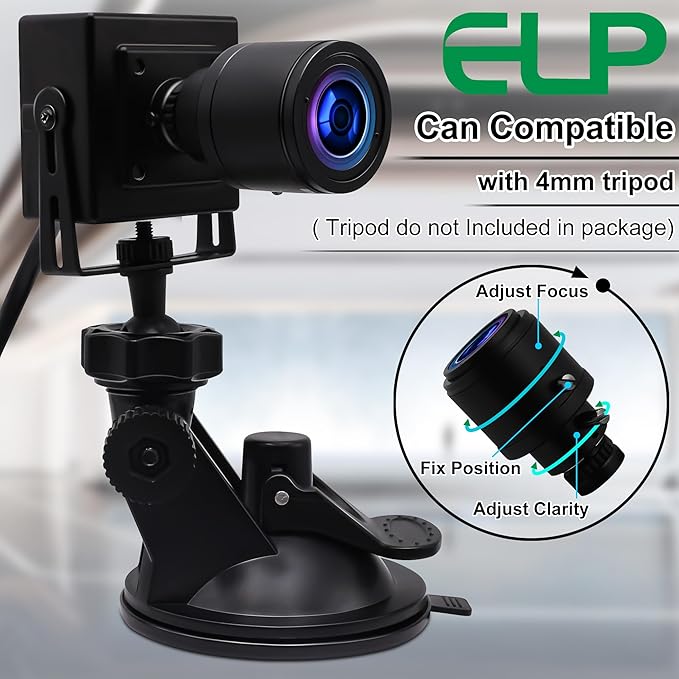 ELP Sony IMX323 Sensor Low Light Mini USB Camera with Microphone Manual Zoom 2.8-12mm Lens H.264 0.01LUX UVC USB2.0 Video Webcam Home Surveillance PC Camera for Laptop, Computer, Raspberry Pi - Image 4