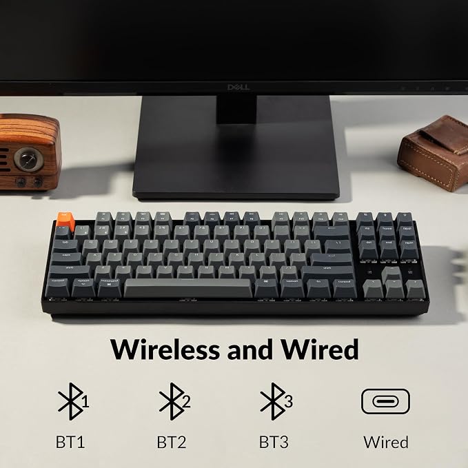Keychron K8 Tenkeyless Wireless Mechanical Keyboard for Mac, White Backlight, Bluetooth, Multitasking, Type-C Wired Gaming Keyboard for Windows with Brown Switch - Image 2