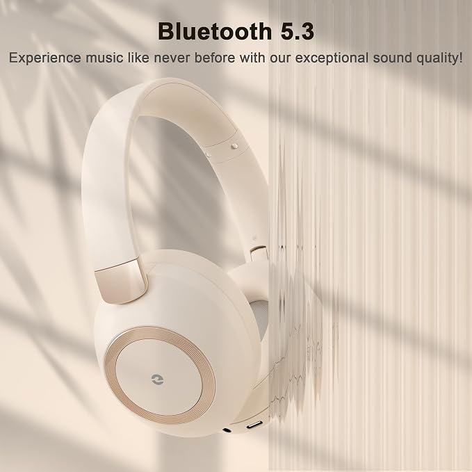 Active Noise Cancelling Headphones, 100H Playtime Headphones Wireless Bluetooth, Bluetooth Headphone with Microphone, Over- Ear Wireless Headphone with Deep Bass for Travel - Image 4