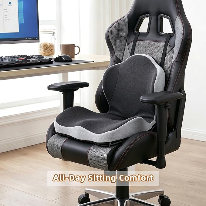Dual-Layer Memory Foam Car Seat Cushions for Driving, with Lumbar Support | Ergonomic Truck Seat Cushion & Office Chair Cushion for Wheelchair, Gaming Chair & Sofa,Memory Foam Seat Cushion - Image 7