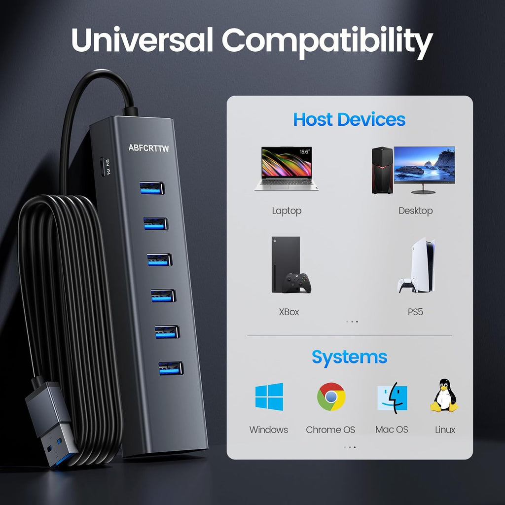 4FT USB to Ethernet Adapter with 1Gbps Ethernet & 6 USB 3.0 Port - Image 8